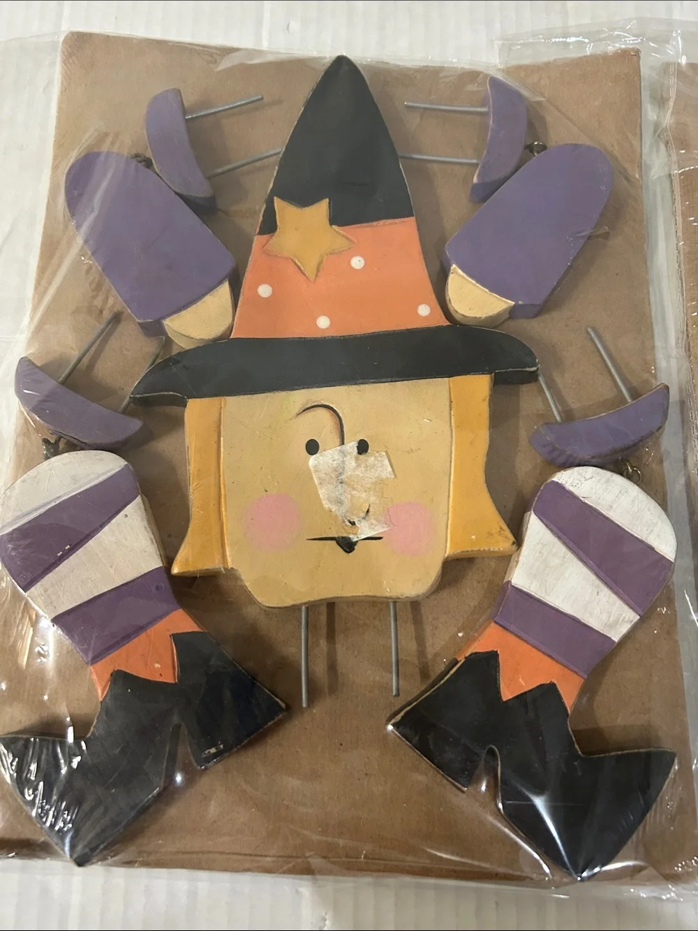 Wooden Halloween Witch and Scarecrow Pumpkin Picks  - Pumpkin Decoration